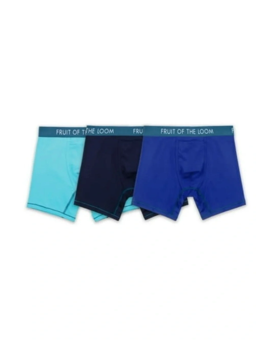 Fruit of the‎ Loom 3-Pack Boxer Briefs in Teal, Light Blue, and Dark Green
